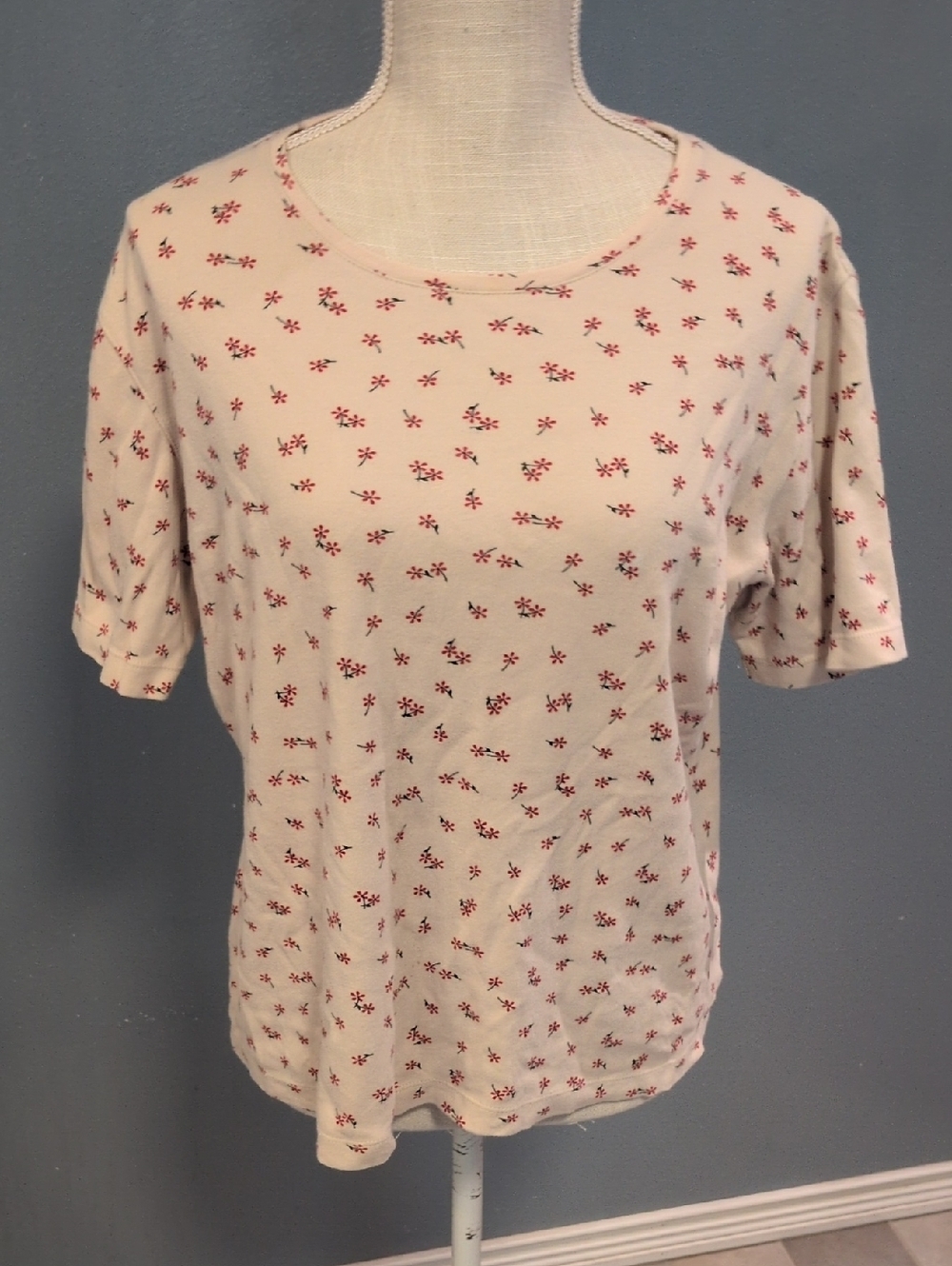 Vintage 90's Ditzy Floral Fitted Cropped 100% Cotton Feminine Cottagecore